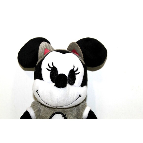 Disney Minnie Mouse Black White Grey Cat Halloween Plush Stuffed Animal 9 Inch - Picture 2 of 9